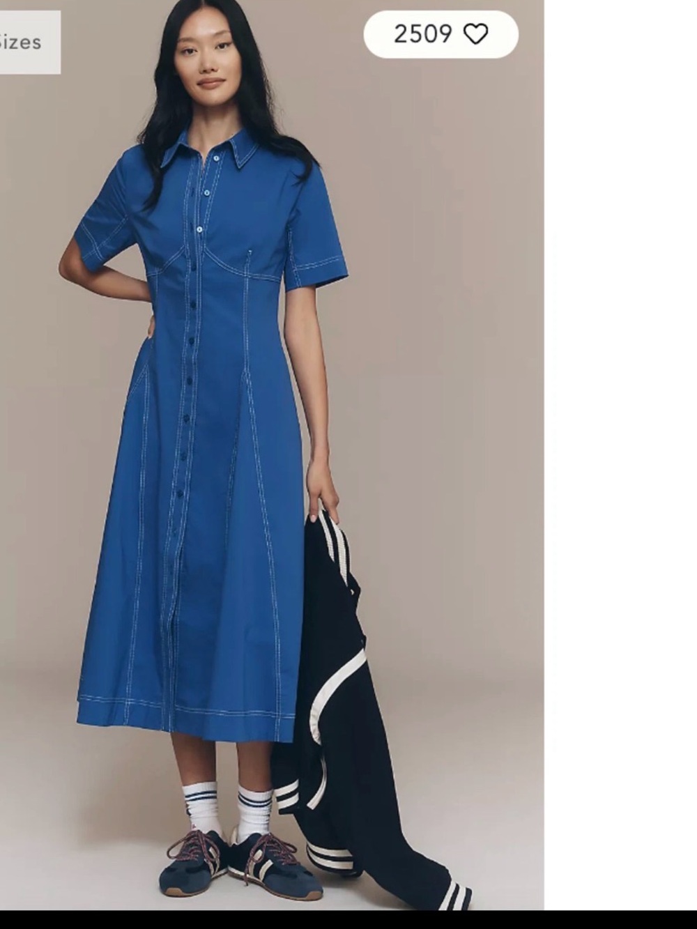 EXQUISE SHORT SLEEVE SEAMED PLEATED MIDI DRESS ❤️💙🩵 XXS